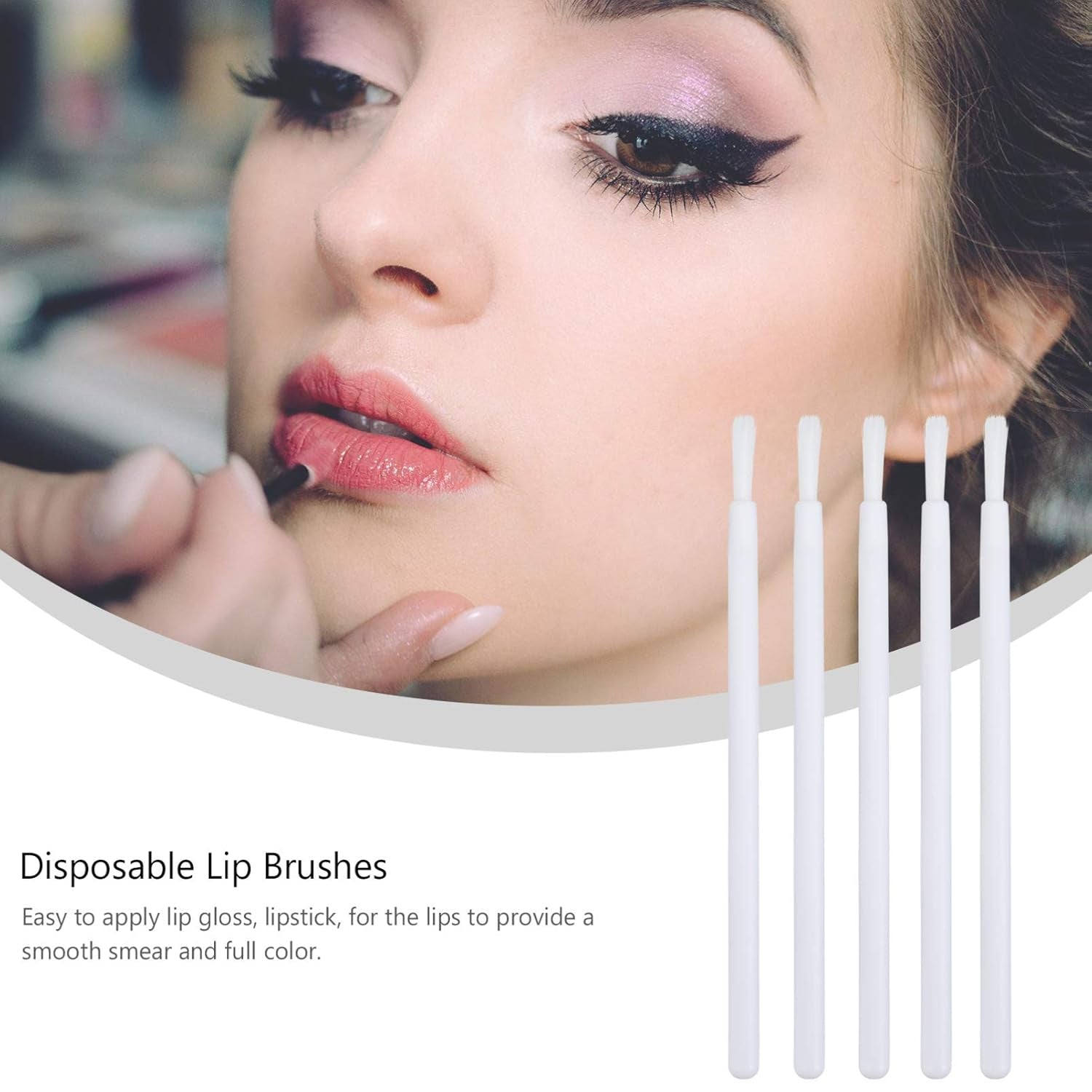 100Pcs Disposable Lip Brushes Smooth Lip Gloss Applicators for Even Makeup Application Safe Beauty Tools for Daily Use for Lipstick and Gloss